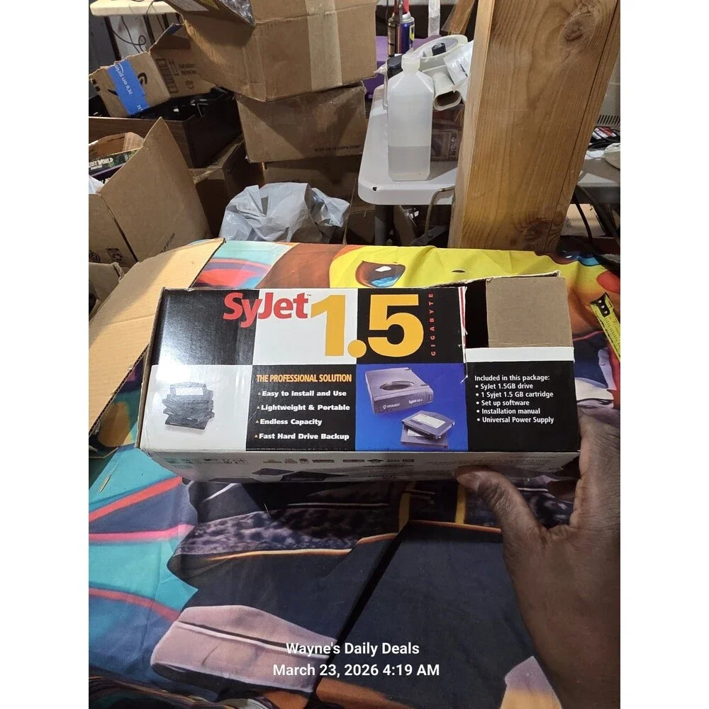 SyQuest SyJet 1.5GB External SCSI Drive w/ Box, Power, Manuals – Vintage Mac PC